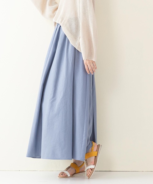 INNOCENT BLUE（イノセントブルー）の「【innocent blue/イノセントブルー】コットンリネンギャザースカート（ロングスカート）（スカート・レディース・ブラック/ベージュ/パープル/ブルー/ライトグリーン/ライトブラウン/クリーム・MEDIUM）」の22枚目の写真