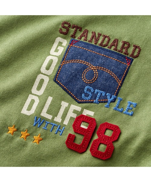 DOUBLE_B（ダブルビー）の「重ね着風長袖Ｔシャツ（Tシャツ/カットソー・キッズ・ホワイト/カーキ・80ｃｍ/90cm/100cm）」の4枚目の写真