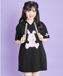 Secret Honey | ピアスウサギフードトップス(Tシャツ/カットソー)