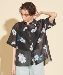 ビューティアンドユース BEAUTY＆YOUTH ボタニカルプリント ショートスリーブシャツ 半袖シャツ ホワイト BEAUTY＆YOUTH UNITED ARROWS シャツ ブラウス ボタニカル