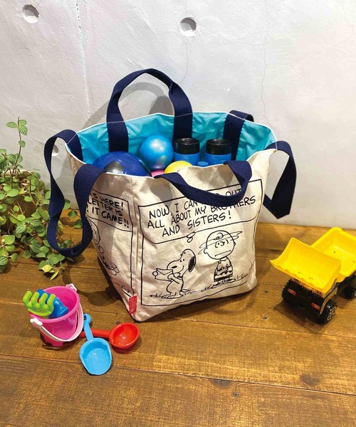 Vintage PEANUTS(ビンテージピーナッツ)の「ルートート/SNOOPY スヌーピー 大容量 トートバッグ IP.MEDスクエア.Peanuts-6R(トートバッグ・レディース・ブルー系その他/イエロー系その他・FREE)」の21枚目の写真