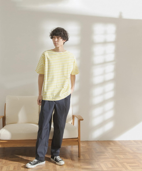 FORK&SPOON（フォークアンドスプーン）の「FORK&SPOON　ボートネックボーダーショートスリーブTシャツ（Tシャツ/カットソー・メンズ・ブルー系その他/ピンク系その他/ベージュ系その他/イエロー系その他/ブラック系その他/ホワイト系その他・4/5）」の19枚目の写真