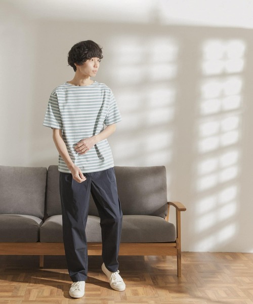 FORK&SPOON（フォークアンドスプーン）の「FORK&SPOON　ボートネックボーダーショートスリーブTシャツ（Tシャツ/カットソー・メンズ・ブルー系その他/ピンク系その他/ベージュ系その他/イエロー系その他/ブラック系その他/ホワイト系その他・4/5）」の10枚目の写真