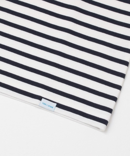 FORK&SPOON（フォークアンドスプーン）の「FORK&SPOON　ボートネックボーダーショートスリーブTシャツ（Tシャツ/カットソー・メンズ・ブルー系その他/ピンク系その他/ベージュ系その他/イエロー系その他/ブラック系その他/ホワイト系その他・4/5）」の17枚目の写真