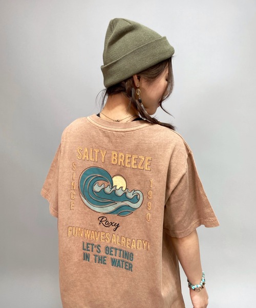 ROXY（ロキシー）の「ROXY/ロキシー ルーズシルエット  バックプリントTシャツ   RST212612T（Tシャツ/カットソー・レディース・ブラウン/ブルー/ホワイト/イエロー・M/L）」の3枚目の写真