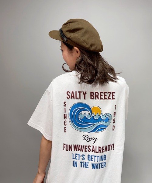 ROXY（ロキシー）の「ROXY/ロキシー ルーズシルエット  バックプリントTシャツ   RST212612T（Tシャツ/カットソー・レディース・ブラウン/ブルー/ホワイト/イエロー・M/L）」の2枚目の写真
