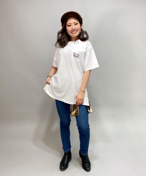 ROXY（ロキシー）の「ROXY/ロキシー ルーズシルエット  バックプリントTシャツ   RST212612T（Tシャツ/カットソー・レディース・ブラウン/ブルー/ホワイト/イエロー・M/L）」の15枚目の写真