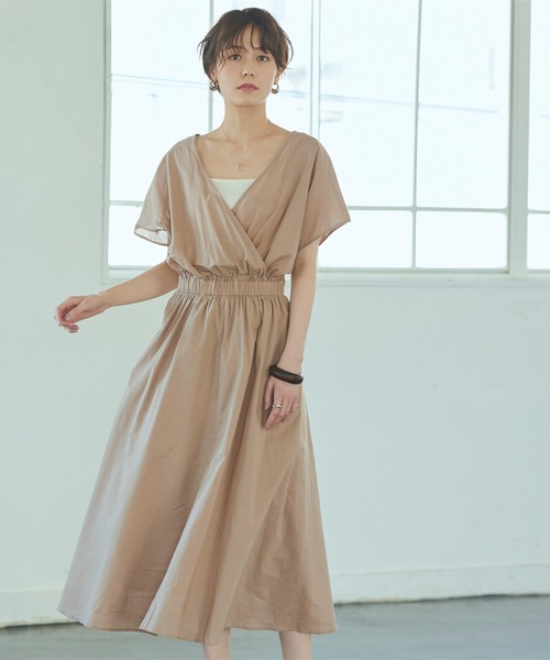 titivate(ティティベイト)の「前後2wayカシュクールワンピース(ワンピース・レディース・ブラック/パープル/グリーン/キャメル/グレイッシュベージュ・S/M/L)」の10枚目の写真