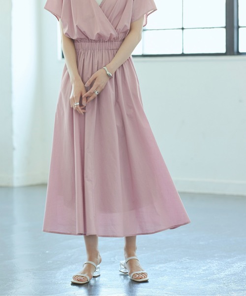 titivate(ティティベイト)の「前後2wayカシュクールワンピース(ワンピース・レディース・ブラック/パープル/グリーン/キャメル/グレイッシュベージュ・S/M/L)」の16枚目の写真