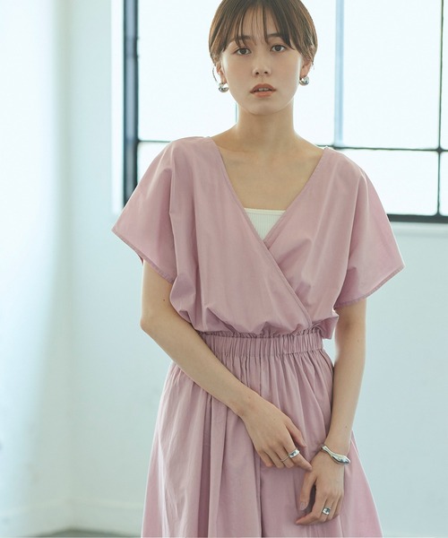 titivate(ティティベイト)の「前後2wayカシュクールワンピース(ワンピース・レディース・ブラック/パープル/グリーン/キャメル/グレイッシュベージュ・S/M/L)」の17枚目の写真