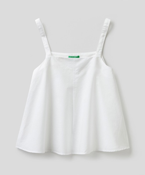 BENETTON (UNITED COLORS OF BENETTON)（ベネトンユナイテッドカラーズオブベネトン）の「リネン混キャミソールブラウス（キャミソール・レディース・ホワイト/ブラック/ブルー・SMALL/LARGE/X-SMALL/MEDIUM）」の8枚目の写真