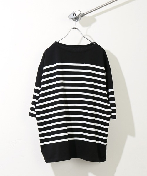 JOURNAL STANDARD relume（ジャーナルスタンダード　レリューム）の「【3XL】 NAVAL BORDER/ボーダーTシャツ（Tシャツ/カットソー・メンズ・ブラック/ネイビー/ブルー/ネイビー系1・LARGE/XXX-LARGE）」の2枚目の写真
