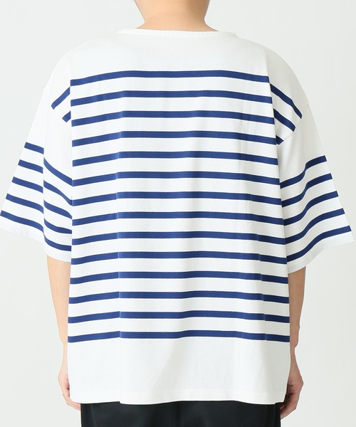 JOURNAL STANDARD relume（ジャーナルスタンダード　レリューム）の「【3XL】 NAVAL BORDER/ボーダーTシャツ（Tシャツ/カットソー・メンズ・ブラック/ネイビー/ブルー/ネイビー系1・LARGE/XXX-LARGE）」の6枚目の写真