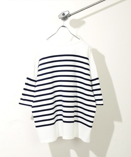 JOURNAL STANDARD relume（ジャーナルスタンダード　レリューム）の「【3XL】 NAVAL BORDER/ボーダーTシャツ（Tシャツ/カットソー・メンズ・ブラック/ネイビー/ブルー/ネイビー系1・LARGE/XXX-LARGE）」の5枚目の写真
