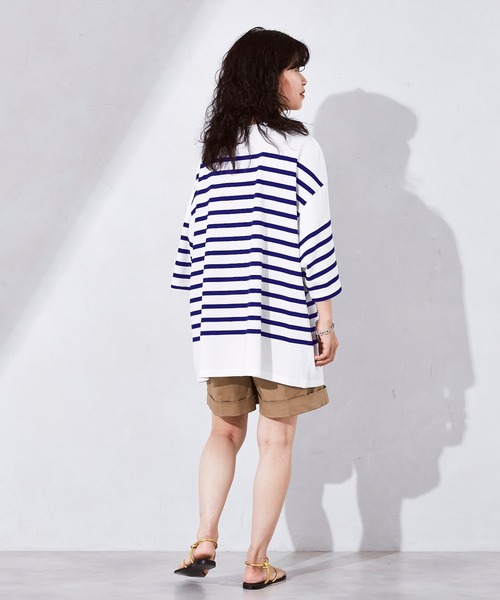 JOURNAL STANDARD relume（ジャーナルスタンダード　レリューム）の「【3XL】 NAVAL BORDER/ボーダーTシャツ（Tシャツ/カットソー・メンズ・ブラック/ネイビー/ブルー/ネイビー系1・LARGE/XXX-LARGE）」の20枚目の写真