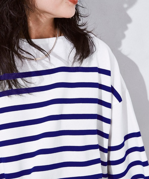 JOURNAL STANDARD relume（ジャーナルスタンダード　レリューム）の「【3XL】 NAVAL BORDER/ボーダーTシャツ（Tシャツ/カットソー・メンズ・ブラック/ネイビー/ブルー/ネイビー系1・LARGE/XXX-LARGE）」の21枚目の写真