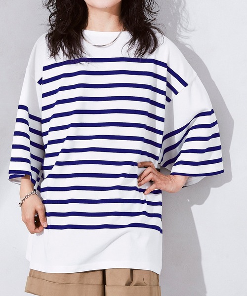 JOURNAL STANDARD relume（ジャーナルスタンダード　レリューム）の「【3XL】 NAVAL BORDER/ボーダーTシャツ（Tシャツ/カットソー・メンズ・ブラック/ネイビー/ブルー/ネイビー系1・LARGE/XXX-LARGE）」の22枚目の写真