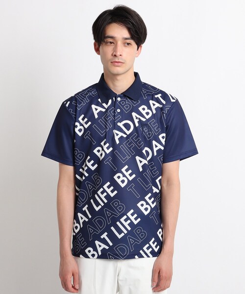 adabat(アダバット)の「◆【ビッグロゴ】バイアスロゴデザイン 半袖ポロシャツ(ポロシャツ・メンズ・ネイビー系/ホワイト系1・48/46/50)」の21枚目の写真