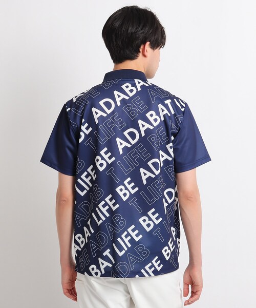adabat(アダバット)の「◆【ビッグロゴ】バイアスロゴデザイン 半袖ポロシャツ(ポロシャツ・メンズ・ネイビー系/ホワイト系1・48/46/50)」の8枚目の写真