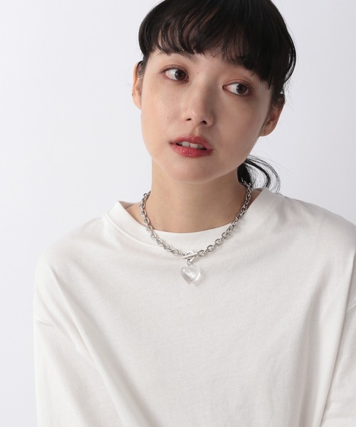 LOWRYS FARM(ローリーズファーム)の「ハートチェーンネックレス 949552(ネックレス・レディース・シルバー/ゴールド/グレー系その他/キャメル・FREE)」の5枚目の写真