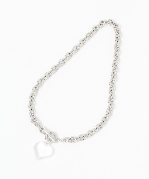 LOWRYS FARM(ローリーズファーム)の「ハートチェーンネックレス 949552(ネックレス・レディース・シルバー/ゴールド/グレー系その他/キャメル・FREE)」の9枚目の写真