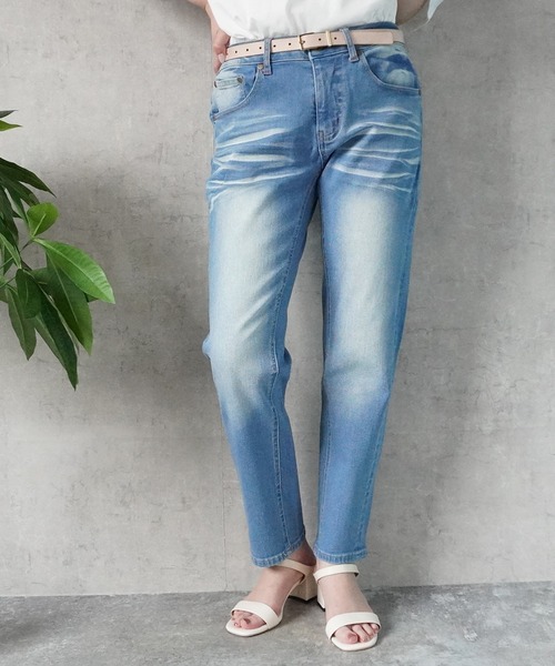 SELECT LEVERY（セレクトリベリー）の「飾りジップポケット付ボーイフレンドデニムパンツ（デニムパンツ・レディース・ライトブルー/ネイビー/インディゴブルー/ブルー/ワンウォッシュ/ホワイト/ブルー系その他/ブラック/ネイビー系/その他/ライトインディゴブルー/ブルー系1/ブラック系その他・MEDIUM/LARGE/SMALL/X-LARGE/X-SMALL）」の8枚目の写真