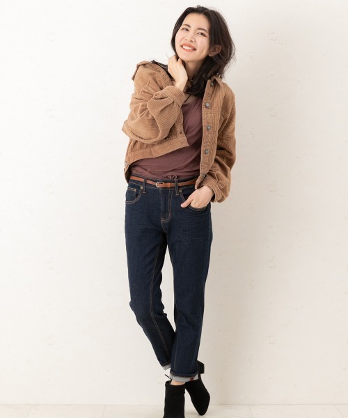 SELECT LEVERY（セレクトリベリー）の「飾りジップポケット付ボーイフレンドデニムパンツ（デニムパンツ・レディース・ライトブルー/ネイビー/インディゴブルー/ブルー/ワンウォッシュ/ホワイト/ブルー系その他/ブラック/ネイビー系/その他/ライトインディゴブルー/ブルー系1/ブラック系その他・MEDIUM/LARGE/SMALL/X-LARGE/X-SMALL）」の14枚目の写真