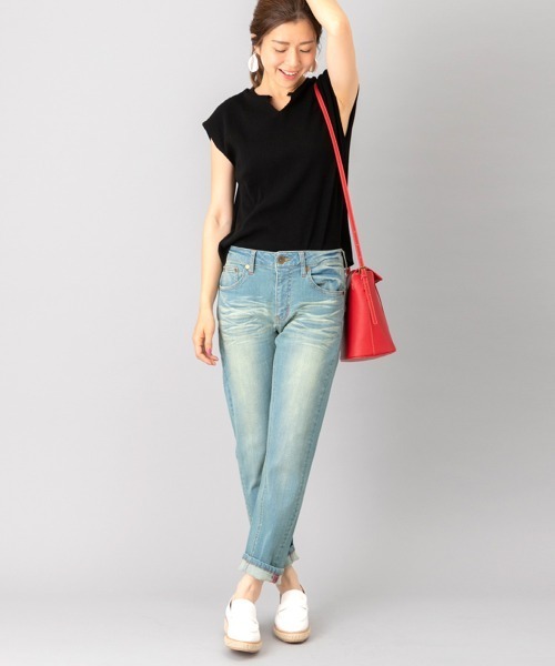 SELECT LEVERY（セレクトリベリー）の「飾りジップポケット付ボーイフレンドデニムパンツ（デニムパンツ・レディース・ライトブルー/ネイビー/インディゴブルー/ブルー/ワンウォッシュ/ホワイト/ブルー系その他/ブラック/ネイビー系/その他/ライトインディゴブルー/ブルー系1/ブラック系その他・MEDIUM/LARGE/SMALL/X-LARGE/X-SMALL）」の22枚目の写真