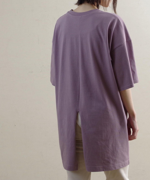 Fizz（フィズ）の「【Fizz/フィズ】　バックスリットデザインイージーチュニック（チュニック・レディース・ブラック/ブルー/アイボリー/モカ/パープル・M）」の5枚目の写真