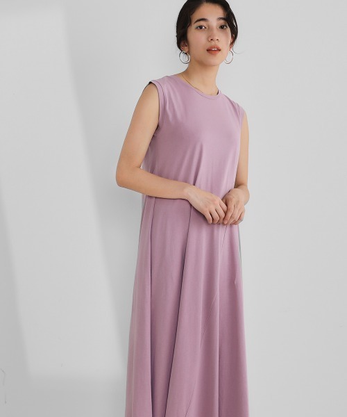 Bou Jeloud（ブージュルード）の「オーガニック前フレア切替ワンピース（ワンピース・レディース・グレー/オフホワイト/ミント/ラベンダー・38）」の4枚目の写真