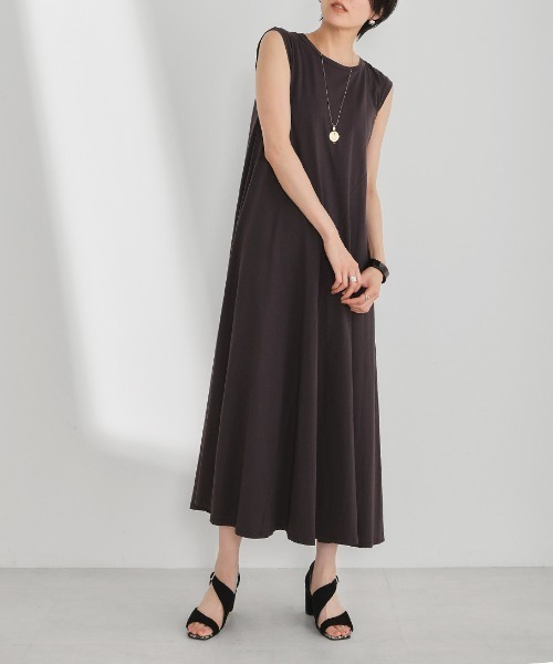 Bou Jeloud（ブージュルード）の「オーガニック前フレア切替ワンピース（ワンピース・レディース・グレー/オフホワイト/ミント/ラベンダー・38）」の3枚目の写真