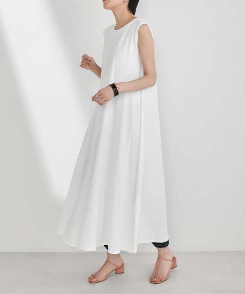 Bou Jeloud（ブージュルード）の「オーガニック前フレア切替ワンピース（ワンピース・レディース・グレー/オフホワイト/ミント/ラベンダー・38）」の2枚目の写真