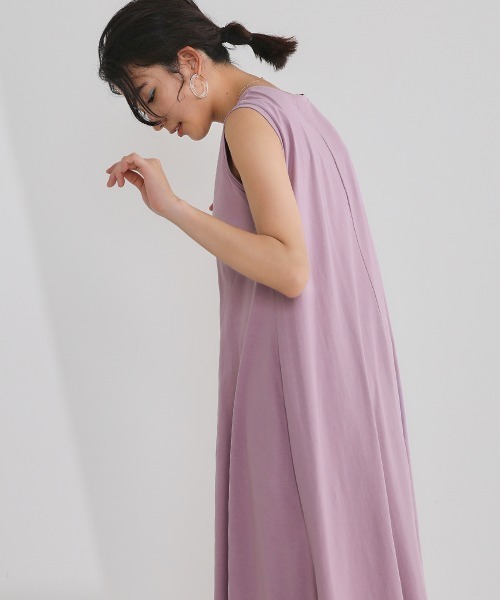 Bou Jeloud（ブージュルード）の「オーガニック前フレア切替ワンピース（ワンピース・レディース・グレー/オフホワイト/ミント/ラベンダー・38）」の12枚目の写真