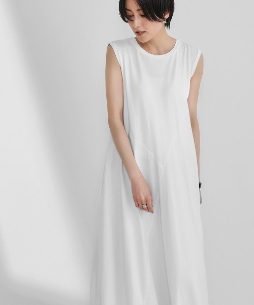 Bou Jeloud（ブージュルード）の「オーガニック前フレア切替ワンピース（ワンピース・レディース・グレー/オフホワイト/ミント/ラベンダー・38）」の17枚目の写真