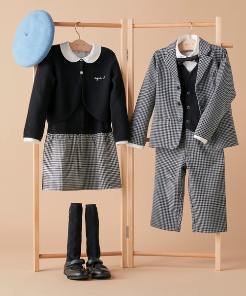 チェックドッキングワンピース ワンピース Agnes ワンピース ドレス B アニエスベー のファッション Robe セール Robe Agnes キッズ Jgc8