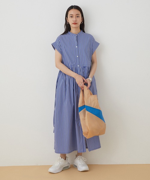 ADAM ET ROPE'(アダムエロペ)の「【WEB限定】ウエスト切替フレンチシャツワンピース(シャツワンピース・レディース・ブラック/サックスブルー/ブルー系その他4・FREE)」の18枚目の写真