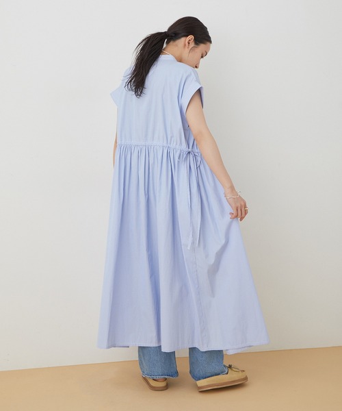 ADAM ET ROPE'(アダムエロペ)の「【WEB限定】ウエスト切替フレンチシャツワンピース(シャツワンピース・レディース・ブラック/サックスブルー/ブルー系その他4・FREE)」の21枚目の写真