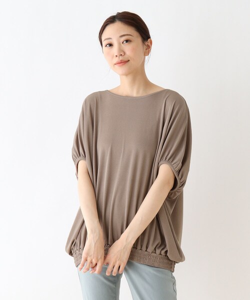 SHOO・LA・RUE（シューラルー）の「◆テレコドルマンビッグTシャツ（Tシャツ/カットソー・レディース・ブラック/ダークグリーン/アイボリー/ブラウン系その他・00）」の3枚目の写真