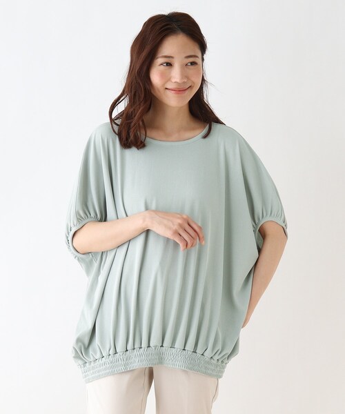 SHOO・LA・RUE（シューラルー）の「◆テレコドルマンビッグTシャツ（Tシャツ/カットソー・レディース・ブラック/ダークグリーン/アイボリー/ブラウン系その他・00）」の4枚目の写真