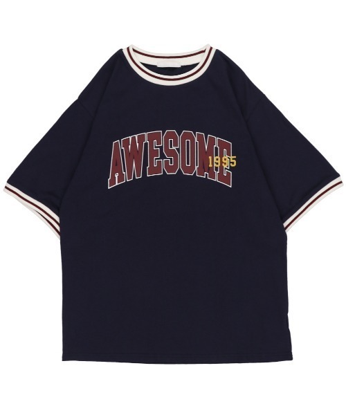 SPINNS（スピンズ）の「【ゆるシルエット】リブラインカレッジロゴ半袖Tシャツ（Tシャツ/カットソー・レディース・ホワイト/ネイビー/グリーン/ボルドー・ONESIZE）」の14枚目の写真