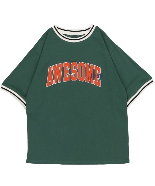 SPINNS（スピンズ）の「【ゆるシルエット】リブラインカレッジロゴ半袖Tシャツ（Tシャツ/カットソー・レディース・ホワイト/ネイビー/グリーン/ボルドー・ONESIZE）」の18枚目の写真