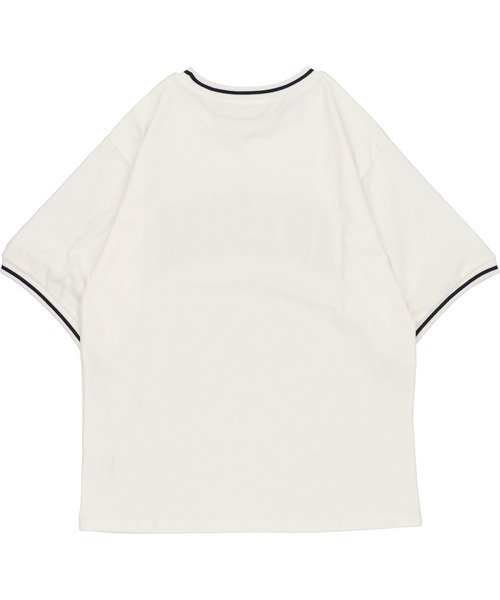 SPINNS（スピンズ）の「【ゆるシルエット】リブラインカレッジロゴ半袖Tシャツ（Tシャツ/カットソー・レディース・ホワイト/ネイビー/グリーン/ボルドー・ONESIZE）」の13枚目の写真