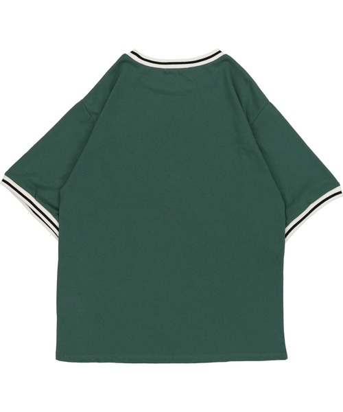 SPINNS（スピンズ）の「【ゆるシルエット】リブラインカレッジロゴ半袖Tシャツ（Tシャツ/カットソー・レディース・ホワイト/ネイビー/グリーン/ボルドー・ONESIZE）」の19枚目の写真