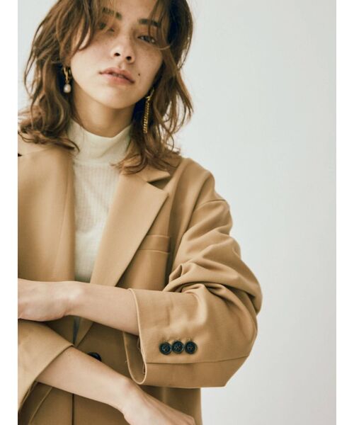 EVRIS（エヴリス）の「メンズライクルーズジャケット（テーラードジャケット・レディース・ベージュ/カーキ・FREE）」の8枚目の写真