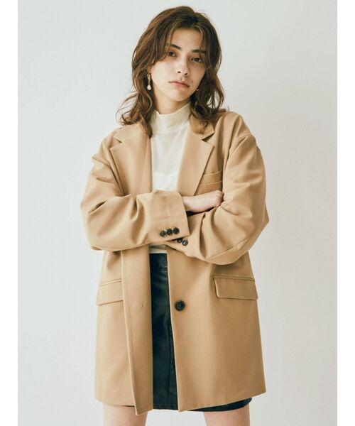 EVRIS（エヴリス）の「メンズライクルーズジャケット（テーラードジャケット・レディース・ベージュ/カーキ・FREE）」の9枚目の写真