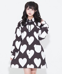 TRAVAS TOKYO（トラバス トウキョウ）の「『TRAVAS TOKYO/トラバス トーキョー』Hearts Aligned Shirts/ハート総柄プリントシャツ（シャツ/ブラウス・メンズ）」