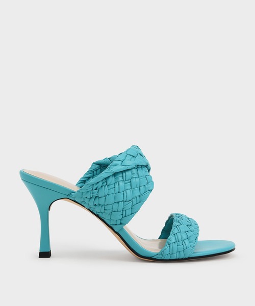 CHARLES & KEITH ダブルストラップ ウーブンヒールドミュール CHARLES & KEITH ダブルストラップ ウーブンヒールドミュール