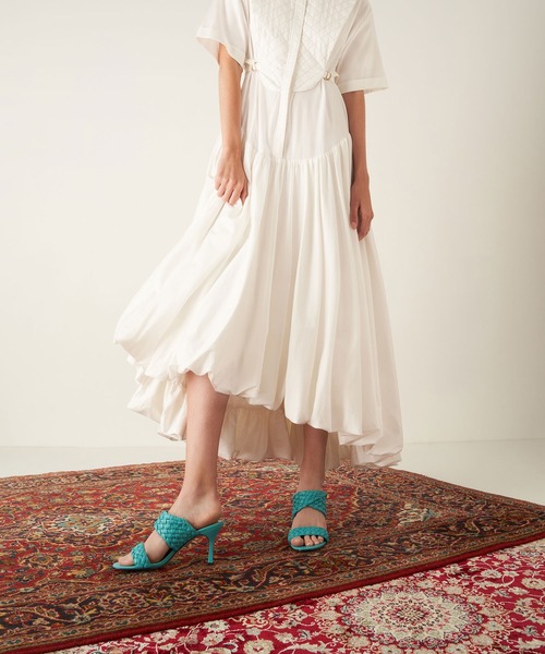 【セール】ダブルストラップ ウーブンヒールドミュール / Double Strap Woven Heeled Mules（サンダル）｜CHARLES & KEITH（チャールズ & キース）