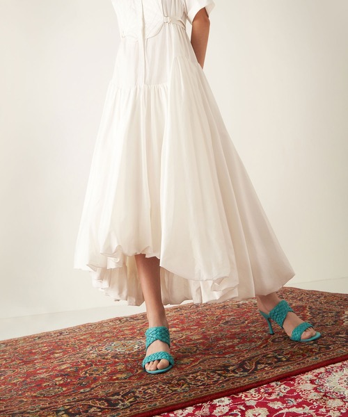 【セール】ダブルストラップ ウーブンヒールドミュール / Double Strap Woven Heeled Mules（サンダル）｜CHARLES & KEITH（チャールズ & キース）