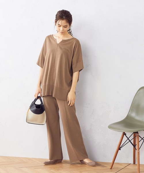 COMME CA ISM（コムサイズム）の「キーネック　ニット（ニット/セーター・レディース・ブラック/モカ・MEDIUM/LARGE）」の4枚目の写真